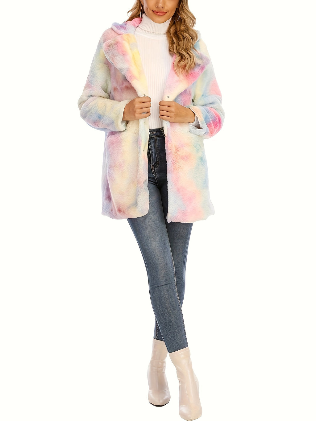 Winter Warm Plush Loose Coat, Casual Long Sleeve Fashion Teddy Outerwear, Women's Clothing