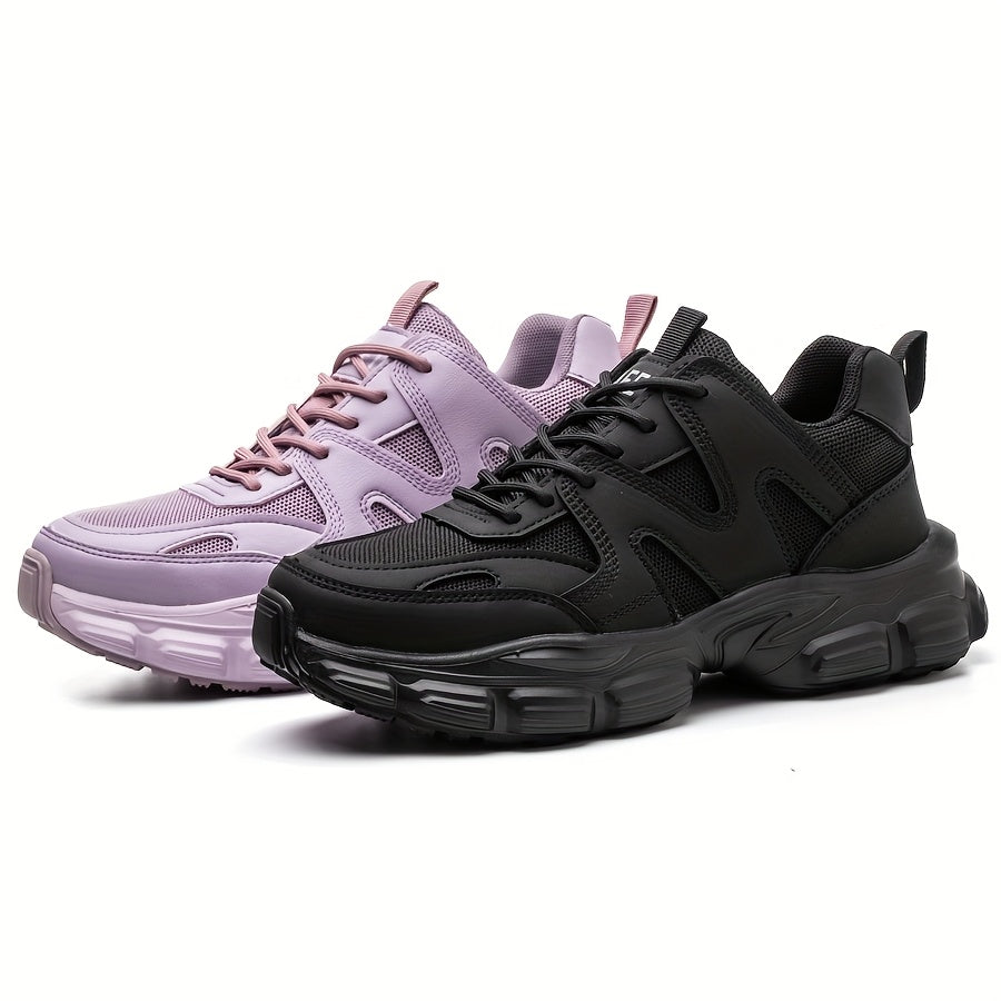 1pc Labor Protection Shoes Women's Steel Toe Cap Anti Impact And Anti Puncture Lightweight Fashionable Safety Work Shoes Women's Office, Shoes Height 1.57in