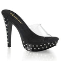Cocktail-501 Rhinestone Platform Heels  clear platform heels adorned with rhinestones, designed for women’s special occasions and glamorous events.
