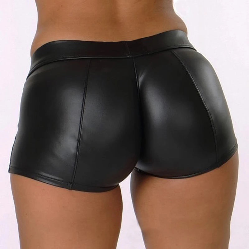 Autumn Winter Women Mini Shorts Black Breathable PU Leather Shorts 2023 Fashion Sexy Party Women Shorts