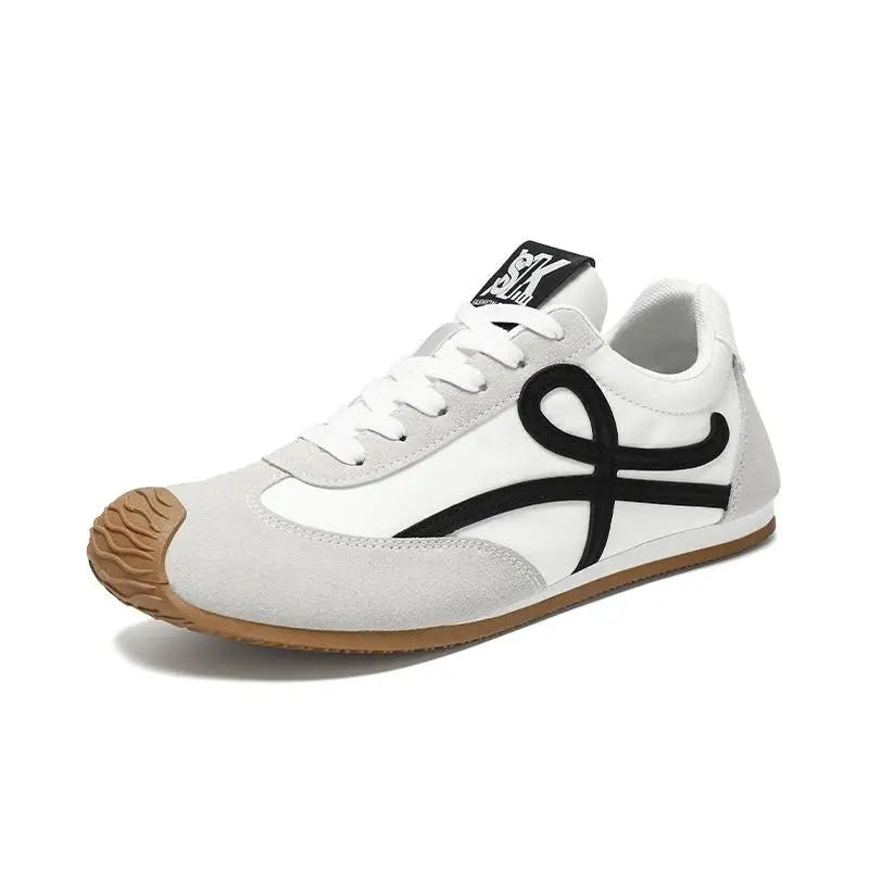 Men's Casual Retro Lightweight Soft White Sneakers Breathable Lace Closure Summer Multi-Purpose Walking Style Shoes