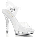 Fabulicious Lip-108SDT Clear Heels  rhinestone-studded clear platform heels with 5-inch heel, designed for women’s glam events and special occasions.