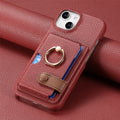 Leather Ring Support Phone Case for IPhone 13 12 Mini 16 15 Plus 14 11 Pro Max X XS Wallet with Card Holder Shockproof Cover