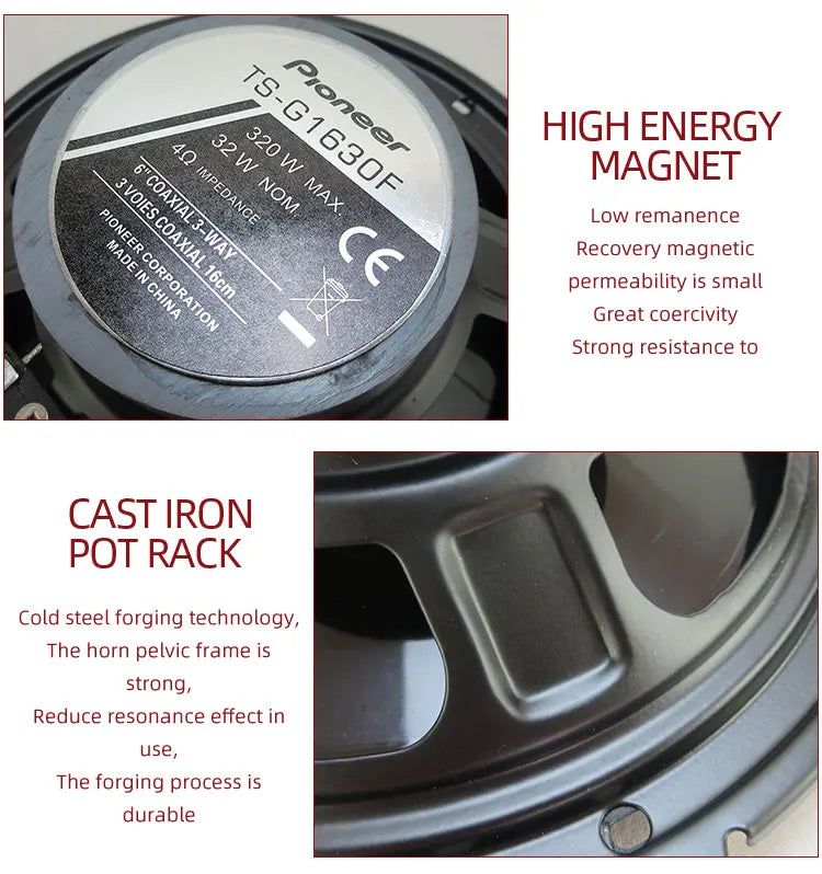 6 Inch 640W(2*320W) 3Way Universal Car Coaxial Auto Music Stereo Full Range Frequency Hifi Speakers Non-destructive Installation