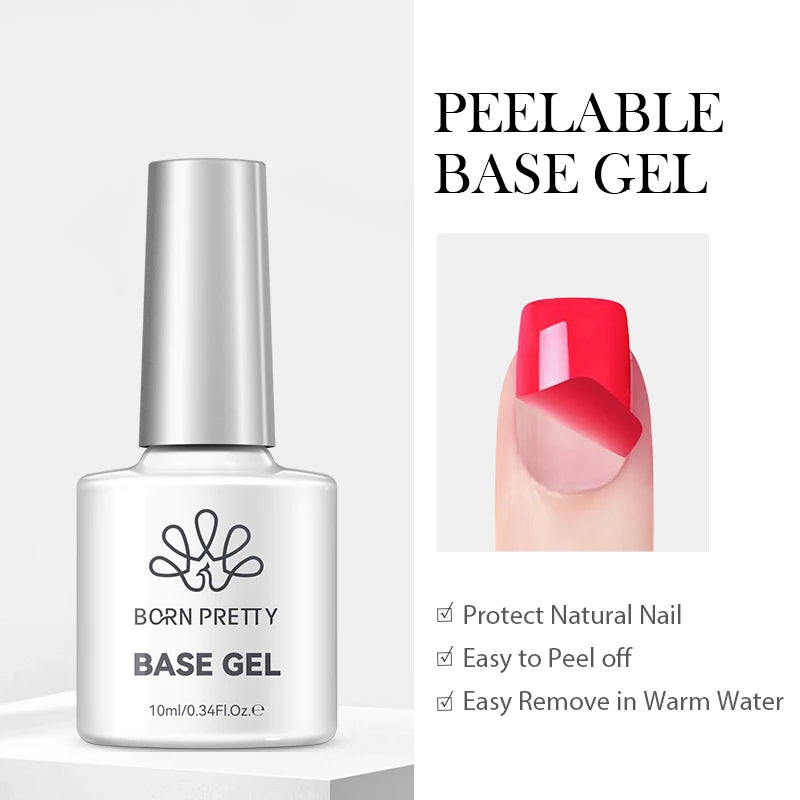 BORN PRETTY Jelly Nude Gel Nail Polish 10ml Light Pink Peach Translucent Color UV Light Cure Gel Varnish Nail Art DIY at Home