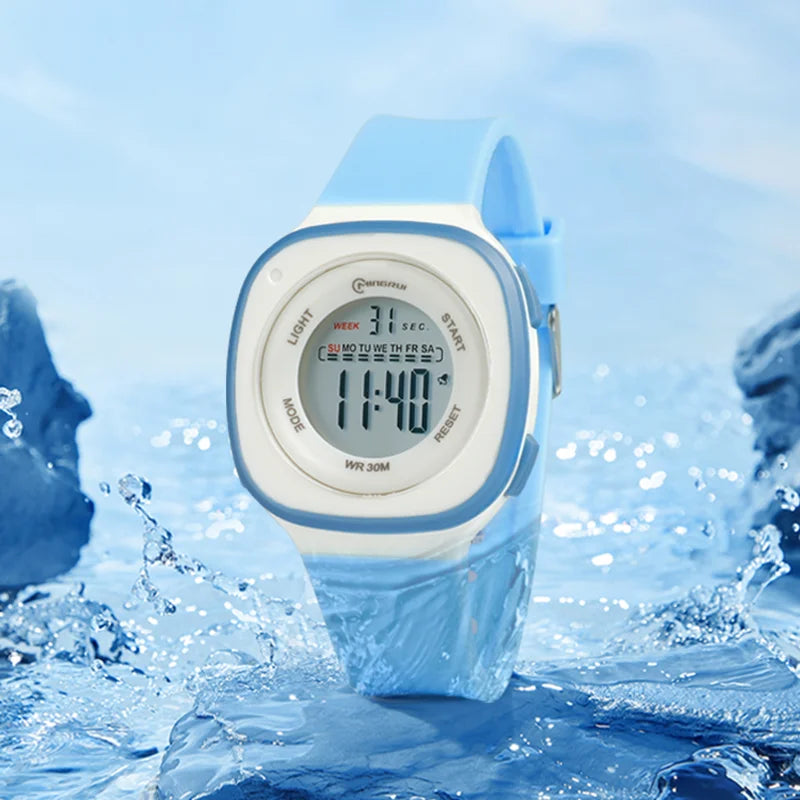 Children Watches Waterproof Purple Digital Kids Watch For Boys Girls Fashion Student Electronic Wristwatch Alarm Clocks