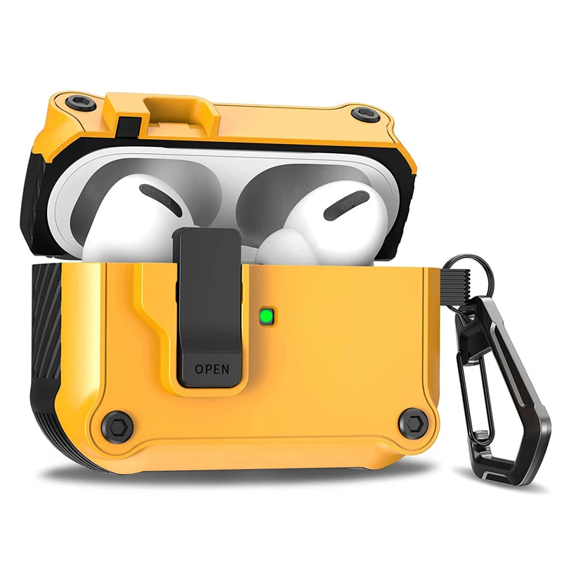 Security Lock Cover for AirPods Pro 3 2025 Case for AirPods Pro3 Pro 3rd Gen 2025 Cases Shockproof PC Headphone Fundas With Hook