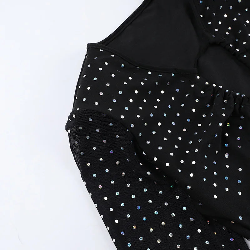 2024 Club Bodycon Clothes Hollow Out Sexy Corset Mini Dress Sexy Dresses For Women Sequined Bodycon Slim Streetwear Party Dress