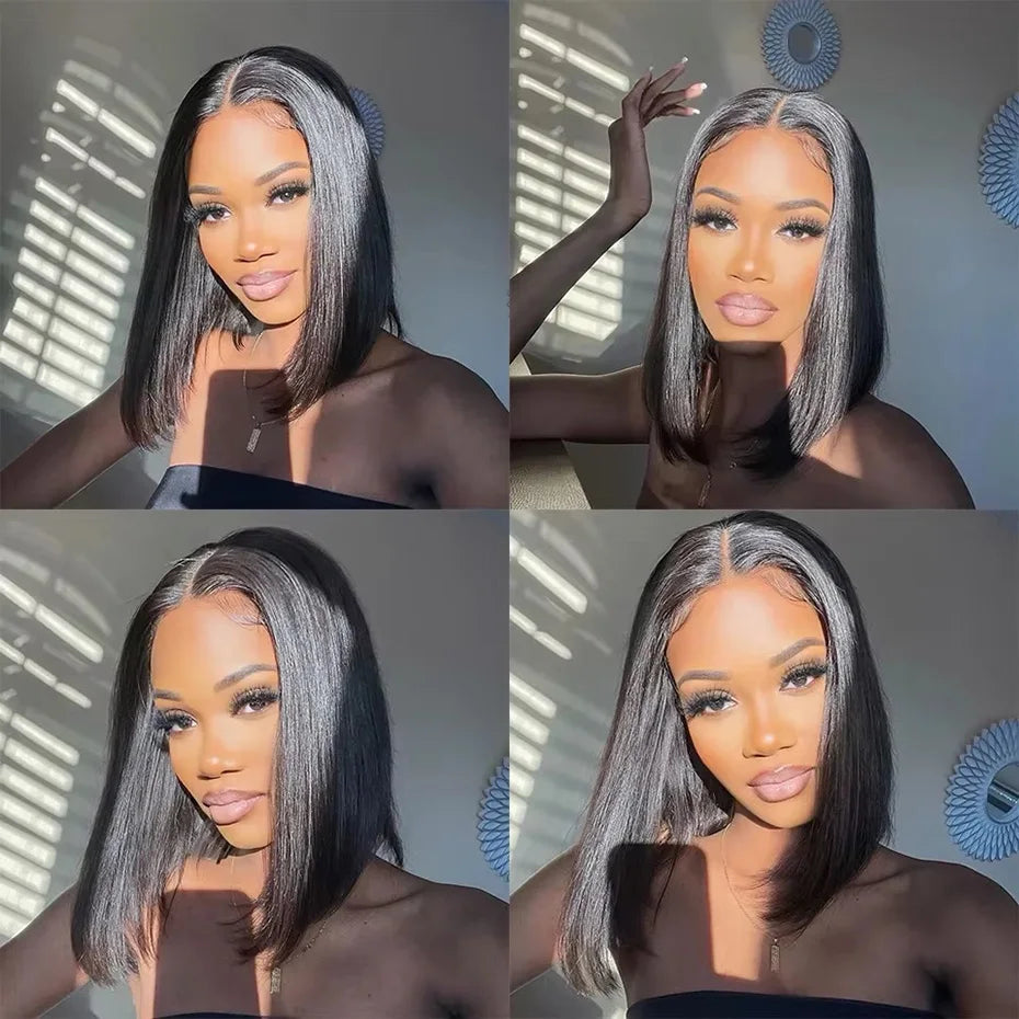 100 Raw Vietnamese Bone Straight 5x5 13x4 13x6 Glueless Wig Human Hair Ready to Wear Transparent Double Drawn Bob Wig Human Hair