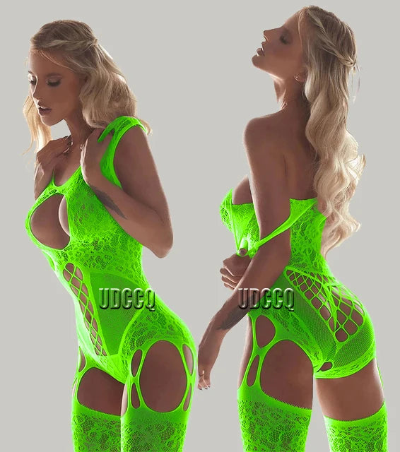 Sexy lingerie sexy bodycon dress fishnet clubwear christmas perspective valentines day female lingerie dresses Body stockings