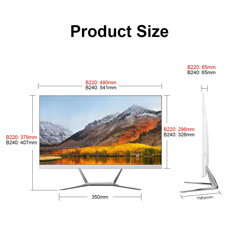 Core I3 I5 I7 23.8 Inch Touch Screen All In One Pc I3 4130 4th Generations RAM 8GB All-in-one Pc Desktop Computer