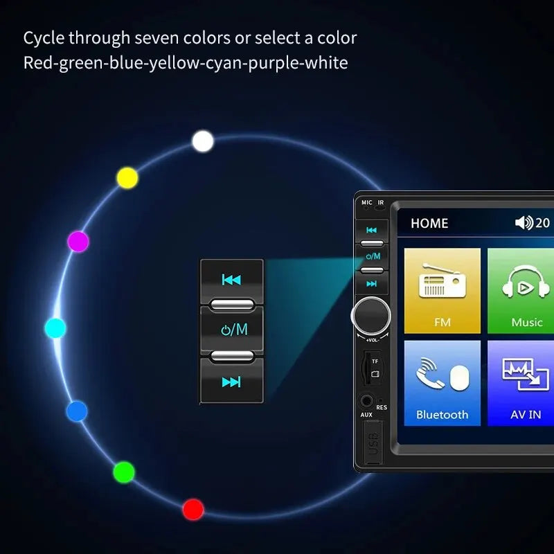 Acodo 7inch 2din Radio Wired Carplay Stereo Touch Screen Automotive Multimedia Bluetooth USB TF FM Radio Autoradio CarMP5 Player