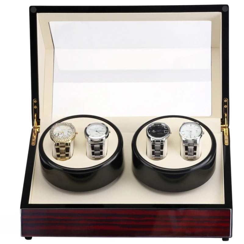 4 Epitopes Watch Winders Automatic Rotating Motor Watches Winding Device Men Mechanical Wrist Watch Organizer Display Boxes