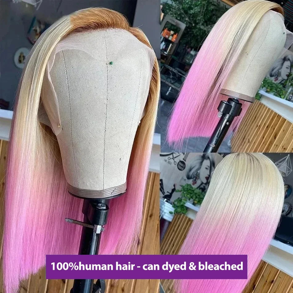 613 Honey Blonde Short Bob 13x6 Lace Front 100% Human Hair Wigs Closure Bone Straight 13x4 HD Lace Frontal Human Hair Wigs