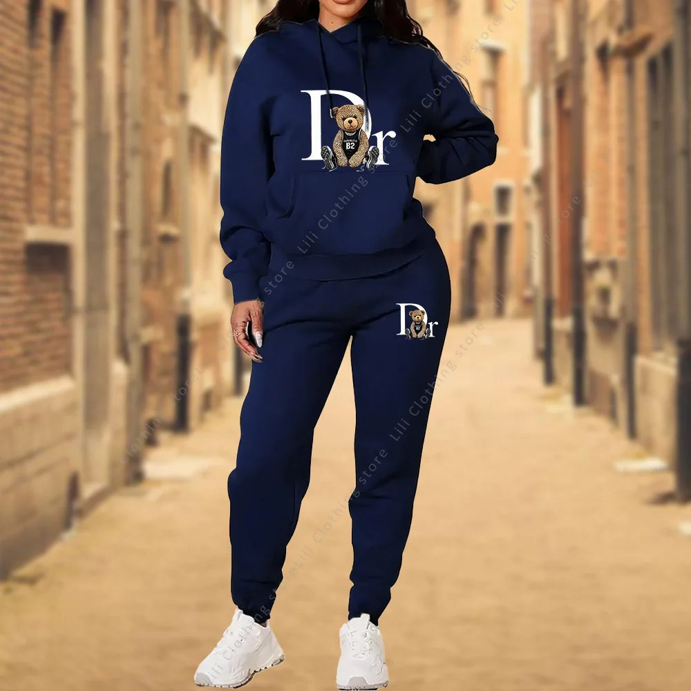Women's TrackSuit Aesthetic Designer Clothes High quality Hoodies Sweatshirts Sweatpants 2 Piece Suit Sportwear Woman Pants Sets