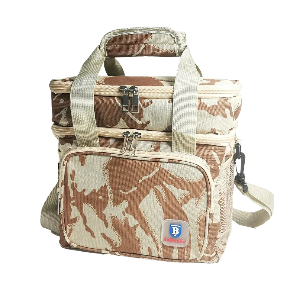 Camping Thermal Lunch Bags Double Layer Insulated Picnic Food Drink Beverage Ice Cooler Bag School Outdoor Travel Storage Bags