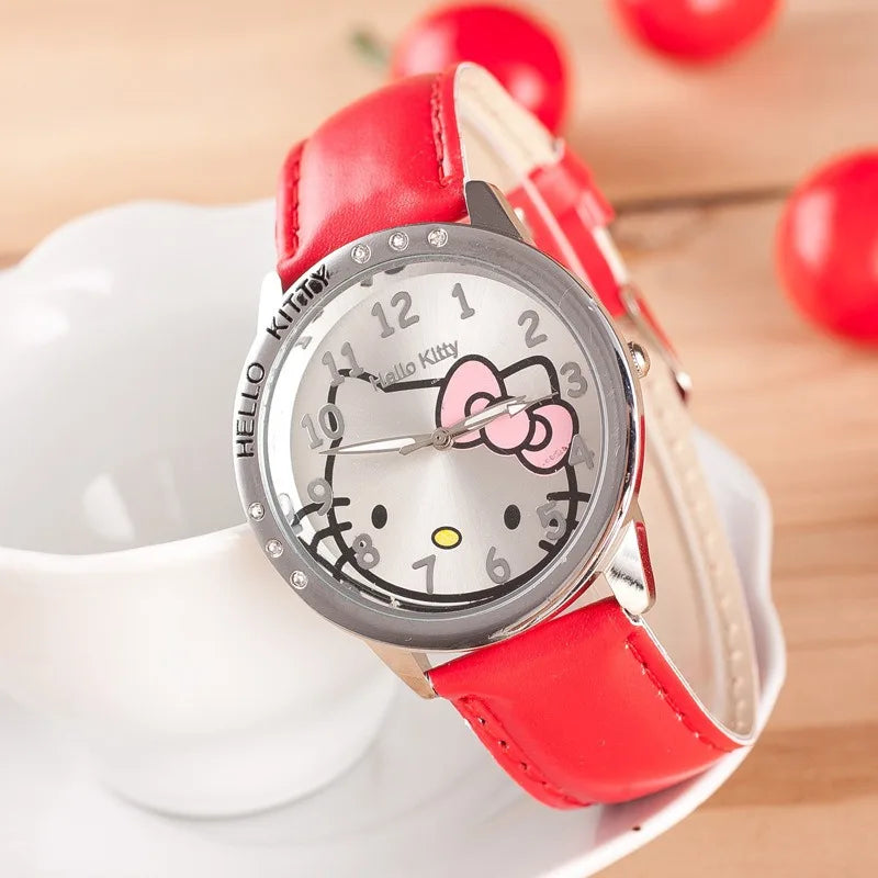 Sanrio Hello Kitty Watchwatch Cartoon Girl Watches Waterproof Simple Watch Kawaii Anime Clock Woman Quartz Watche Gift Clock