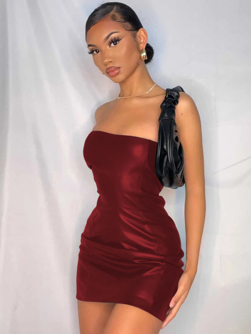 Hawthaw Women Fashion Party Club Streetwear Bodycon Black Mini Dress 2024 Summer Clothes