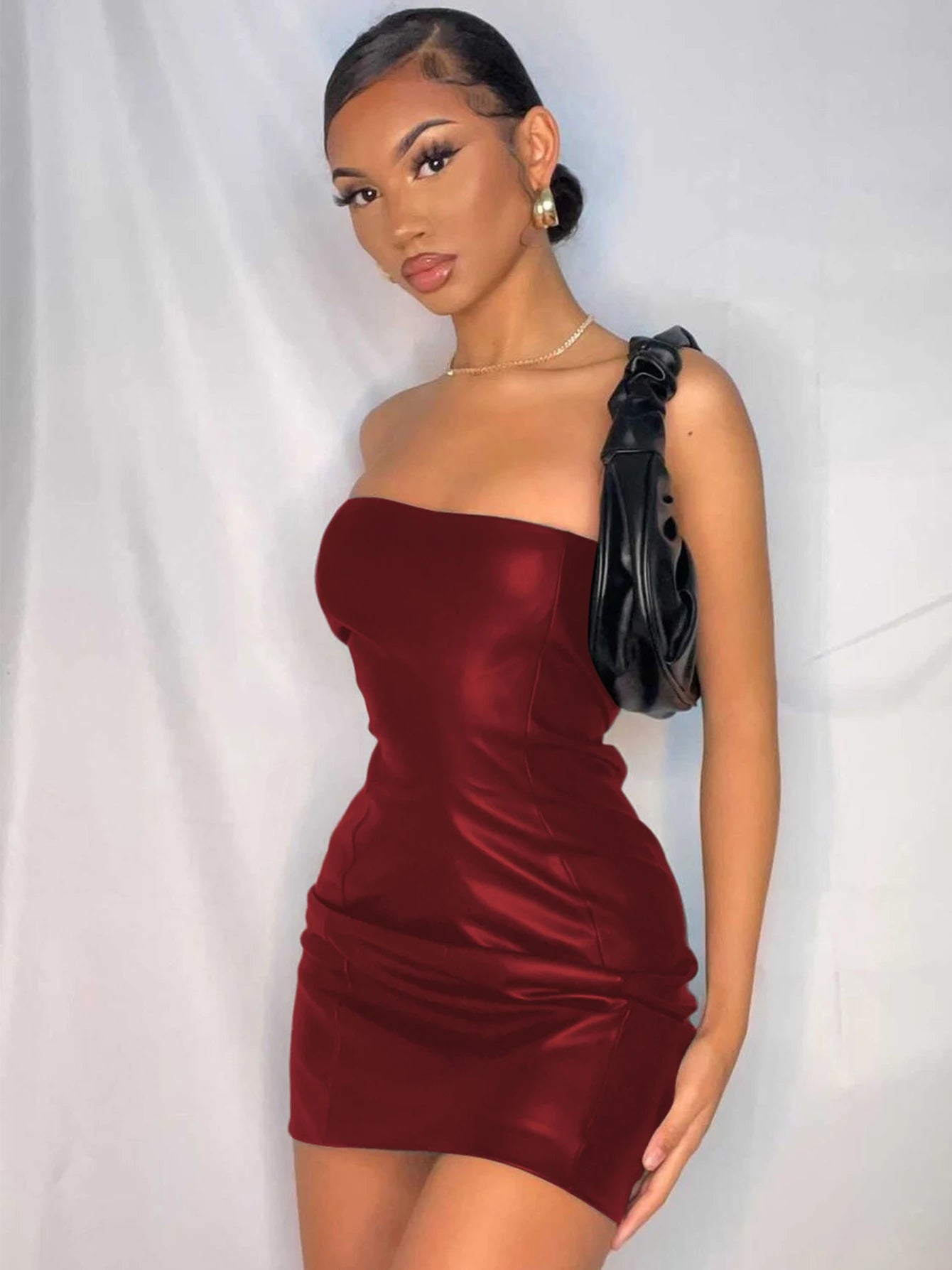 Hawthaw Women Fashion Party Club Streetwear Bodycon Black Mini Dress 2024 Summer Clothes