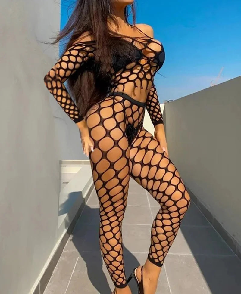 Sexy lingerie sexy bodycon dress fishnet clubwear christmas perspective valentines day female lingerie dresses Body stockings