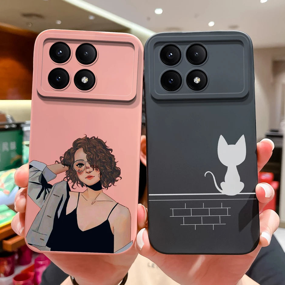 For Xiaomi Poco X6 Pro 5G Phone Case Cute Cartoon Cats Silicone Soft Protective Cover For XiaomiPocoX6 X 6 X6Pro 5G Bumper Coque
