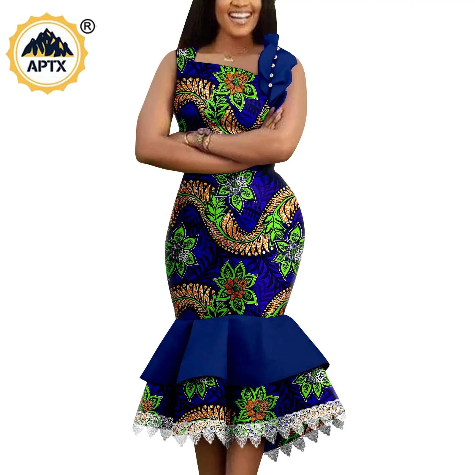 Dashiki African Slim Dresses for Women Matching Couple Outfits Men Chain Shirts and Pants Sets Wedding Party Clothes Y23C039