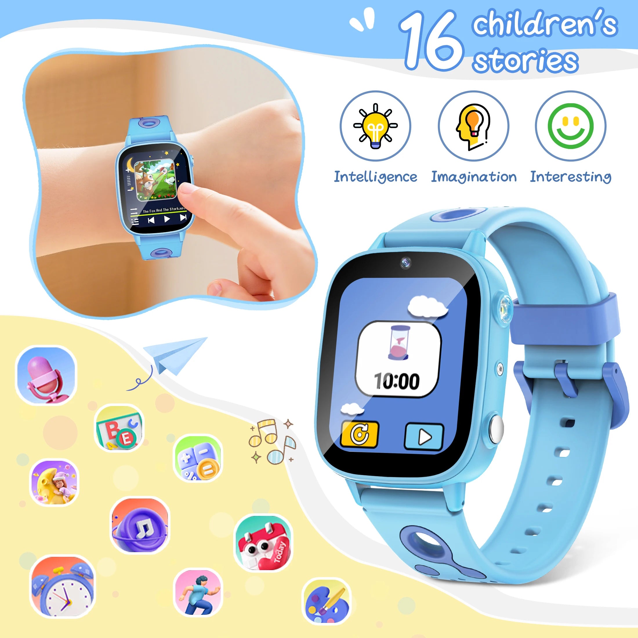 2025 New Kids Toy Game Watch HD Touch Screen Camera 26 Games Sleep Monitoring Alarm Clock Calculator Birthday Gift Boy Girl