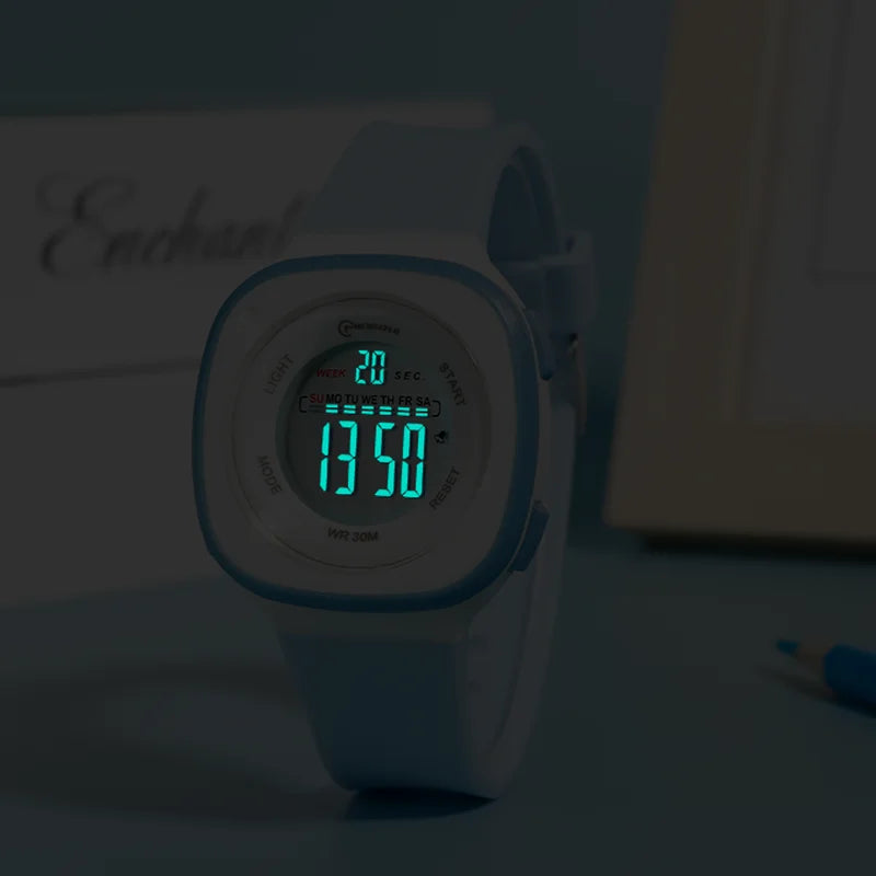 Children Watches Waterproof Purple Digital Kids Watch For Boys Girls Fashion Student Electronic Wristwatch Alarm Clocks