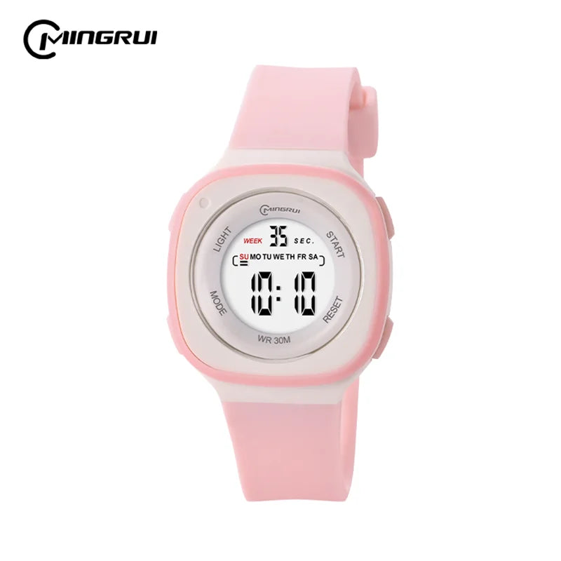 Children Watches Waterproof Purple Digital Kids Watch For Boys Girls Fashion Student Electronic Wristwatch Alarm Clocks