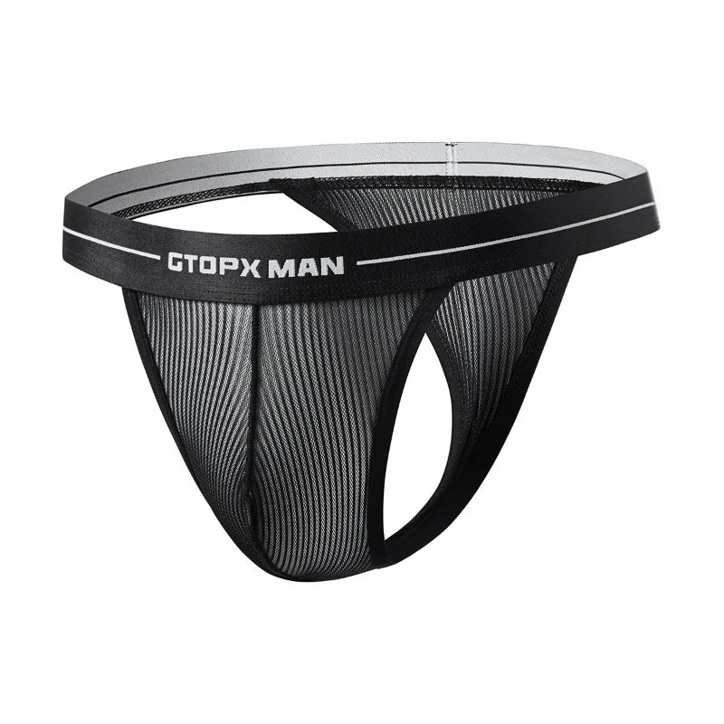 Mens Lingerie  Sexy Mesh Transparent Men Thongs