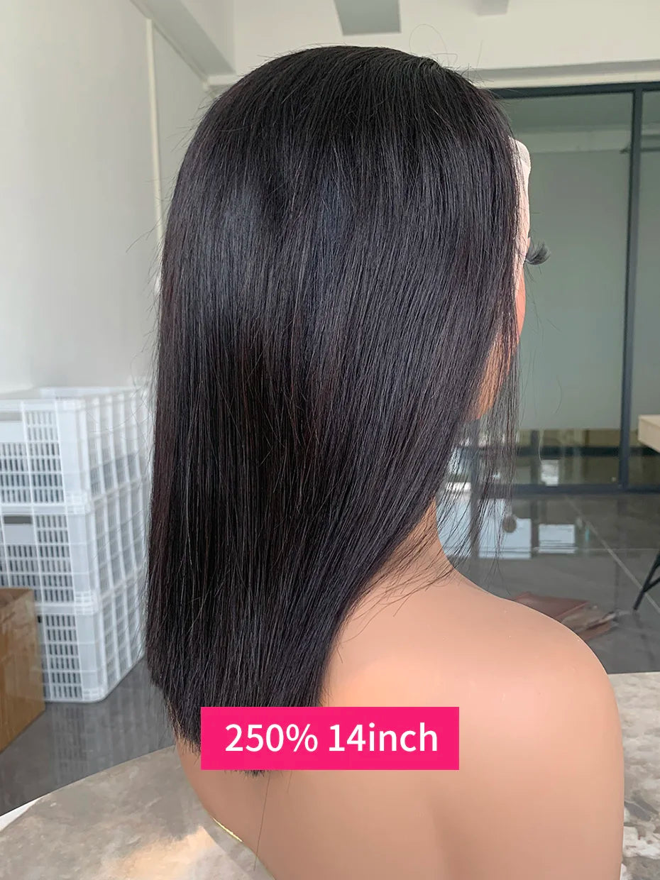 100 Raw Vietnamese Bone Straight 5x5 13x4 13x6 Glueless Wig Human Hair Ready to Wear Transparent Double Drawn Bob Wig Human Hair