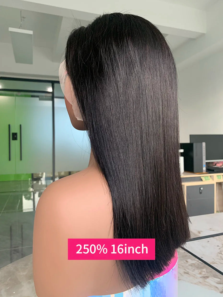 100 Raw Vietnamese Bone Straight 5x5 13x4 13x6 Glueless Wig Human Hair Ready to Wear Transparent Double Drawn Bob Wig Human Hair