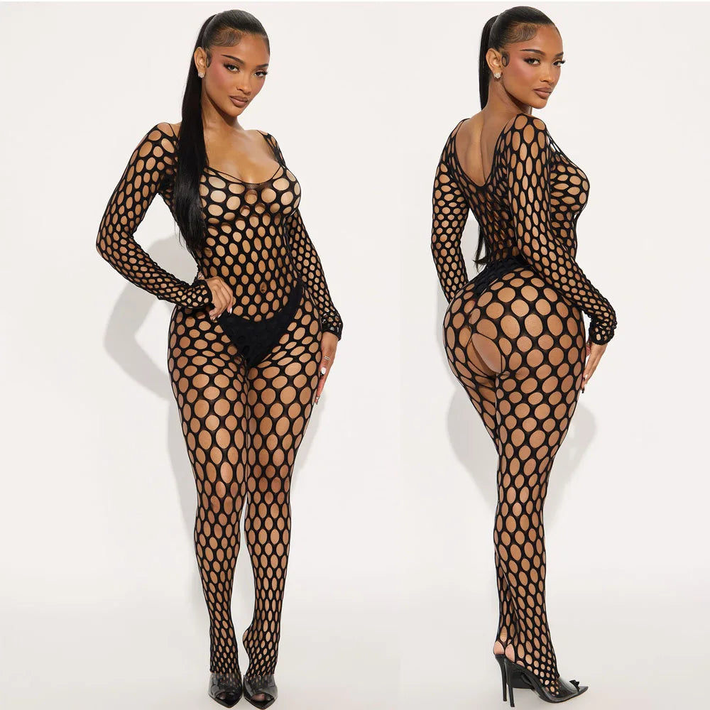 Sexy Lingerie Fishnet Bodystocking Women Open Crotch Sex Underwear Erotic Dress Bodysuit Exotic Porn Babydolls Outfits