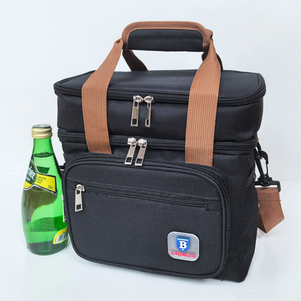 Camping Thermal Lunch Bags Double Layer Insulated Picnic Food Drink Beverage Ice Cooler Bag School Outdoor Travel Storage Bags