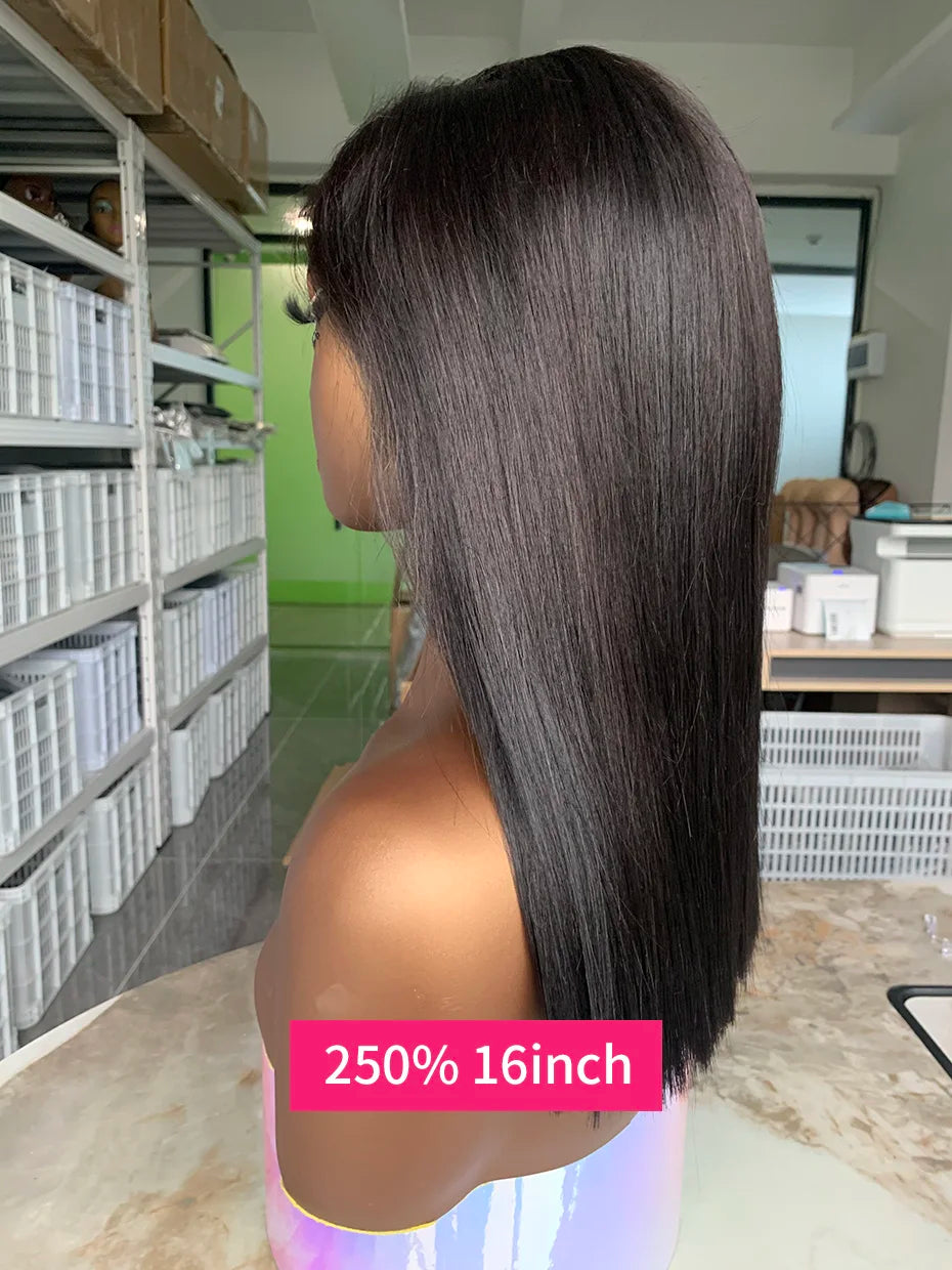 100 Raw Vietnamese Bone Straight 5x5 13x4 13x6 Glueless Wig Human Hair Ready to Wear Transparent Double Drawn Bob Wig Human Hair