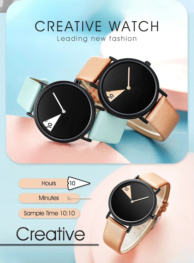 Women Watch Creative Wristwatch Ladies Watch Rotate  Leather Band Wristwatches Clock Montres Femme Reloj Mujer Relogio Feminino