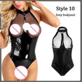 Sexy Women Lingerie Babydoll Underwear PU Leather Dress Erotic Lingerie Sex Costumes Erotic Dress Sex Clothes Dance Clubwear