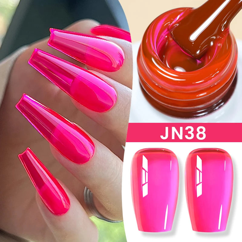 BORN PRETTY Jelly Nude Gel Nail Polish 10ml Light Pink Peach Translucent Color UV Light Cure Gel Varnish Nail Art DIY at Home