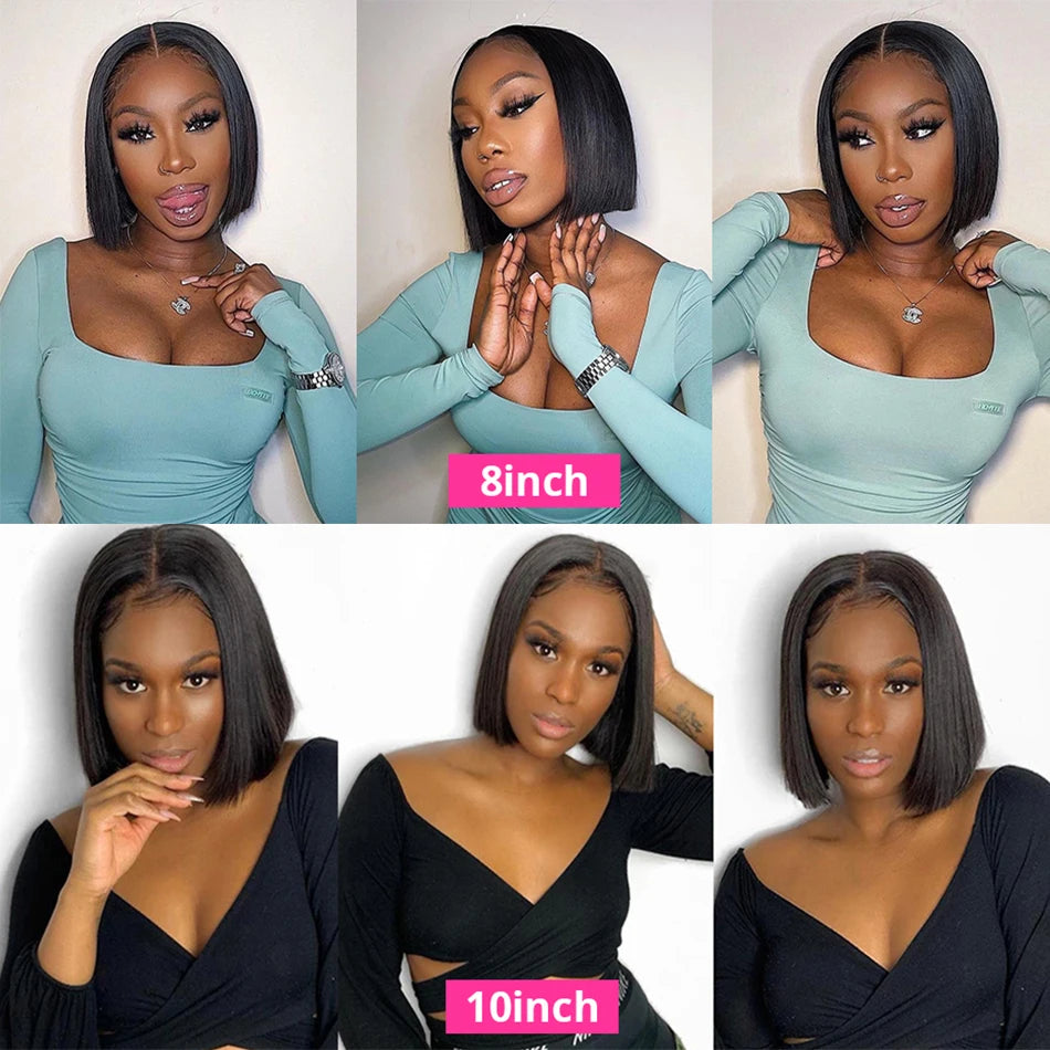Bone Straight Bob Wig Lace Front Human Hair Wigs Pre Plucked HD Transparent Lace Frontal Wig 13x4 Frontal Wigs Isee Hair 180%