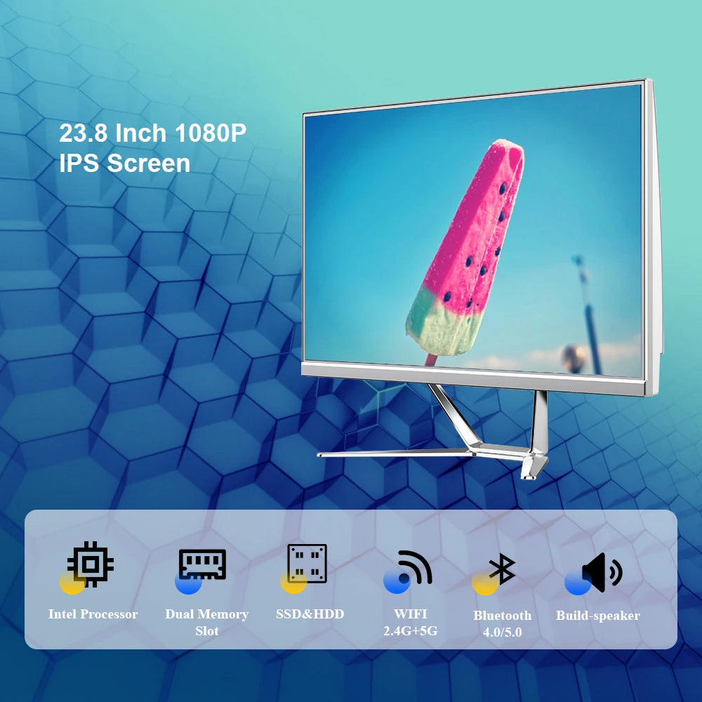 Core I3 I5 I7 23.8 Inch Touch Screen All In One Pc I3 4130 4th Generations RAM 8GB All-in-one Pc Desktop Computer