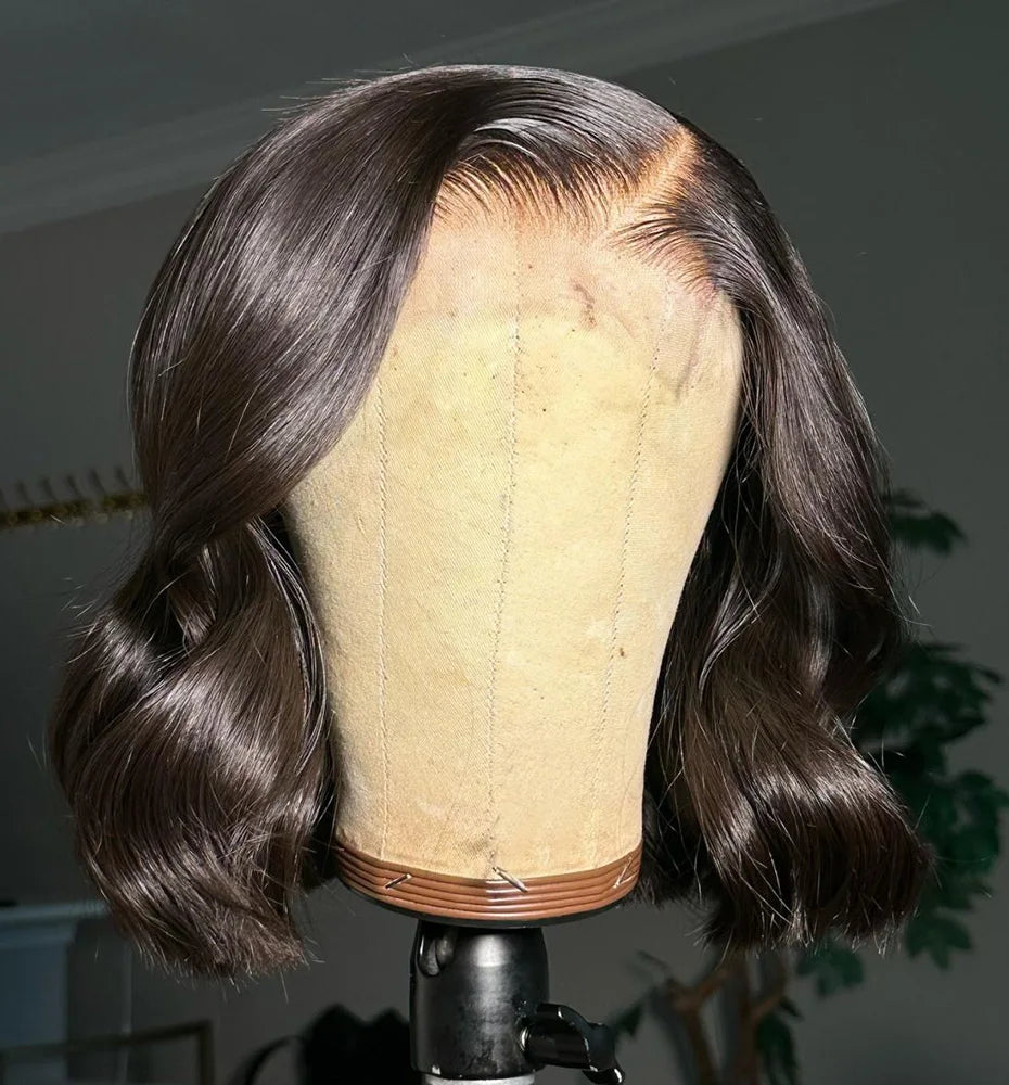 5x5 13x4 13x6 Bone Straight Bob Short Wigs Half Lace Front Wig Human Hair Vietnamese Raw Human Hair Lace Frontal Wig 250 Density