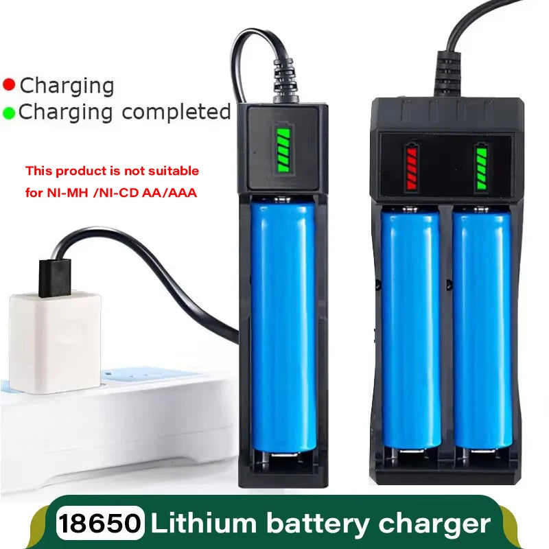 18650 Battery Charger 1/2/4 Slots Dual 18650 Charging 3.7V  Rechargeable Lithium Battery USB Charger For 16340 14500 18650