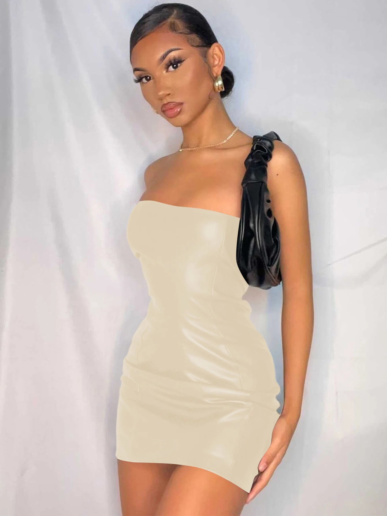 Hawthaw Women Fashion Party Club Streetwear Bodycon Black Mini Dress 2024 Summer Clothes