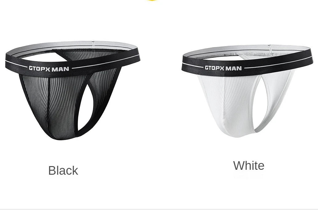 Mens Lingerie  Sexy Mesh Transparent Men Thongs