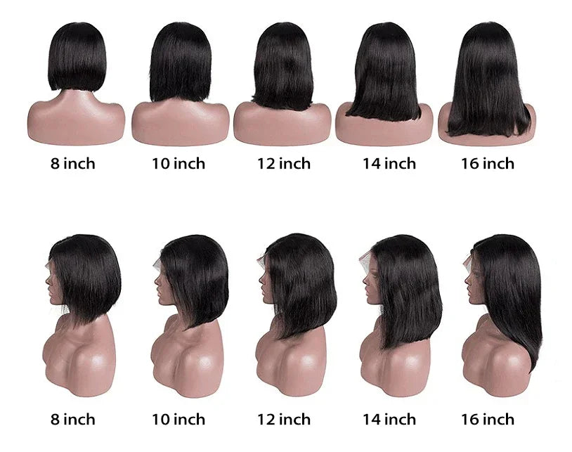 4x4 13x4 Lace Front Human Hair Bone Straight Wigs Cheap Short Bob Wig Brazilian Preplucked Lace Frontal Wigs 100% Human Hair