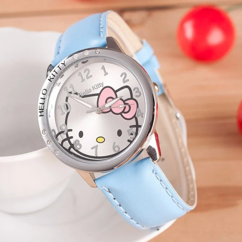 Sanrio Hello Kitty Watchwatch Cartoon Girl Watches Waterproof Simple Watch Kawaii Anime Clock Woman Quartz Watche Gift Clock