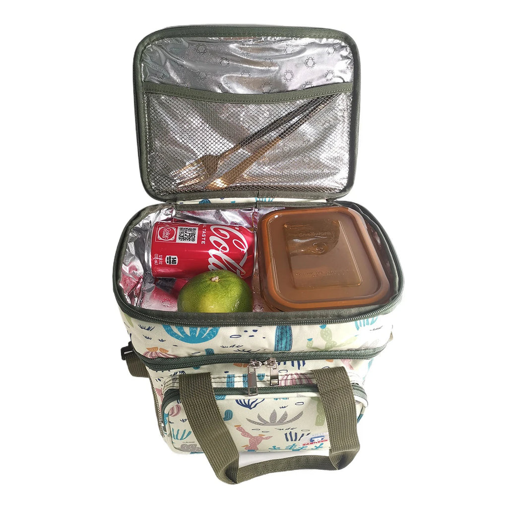 Camping Thermal Lunch Bags Double Layer Insulated Picnic Food Drink Beverage Ice Cooler Bag School Outdoor Travel Storage Bags