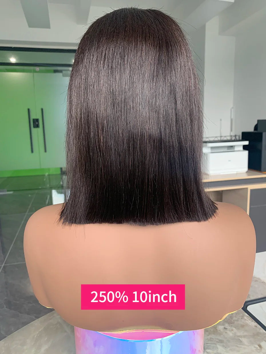 100 Raw Vietnamese Bone Straight 5x5 13x4 13x6 Glueless Wig Human Hair Ready to Wear Transparent Double Drawn Bob Wig Human Hair