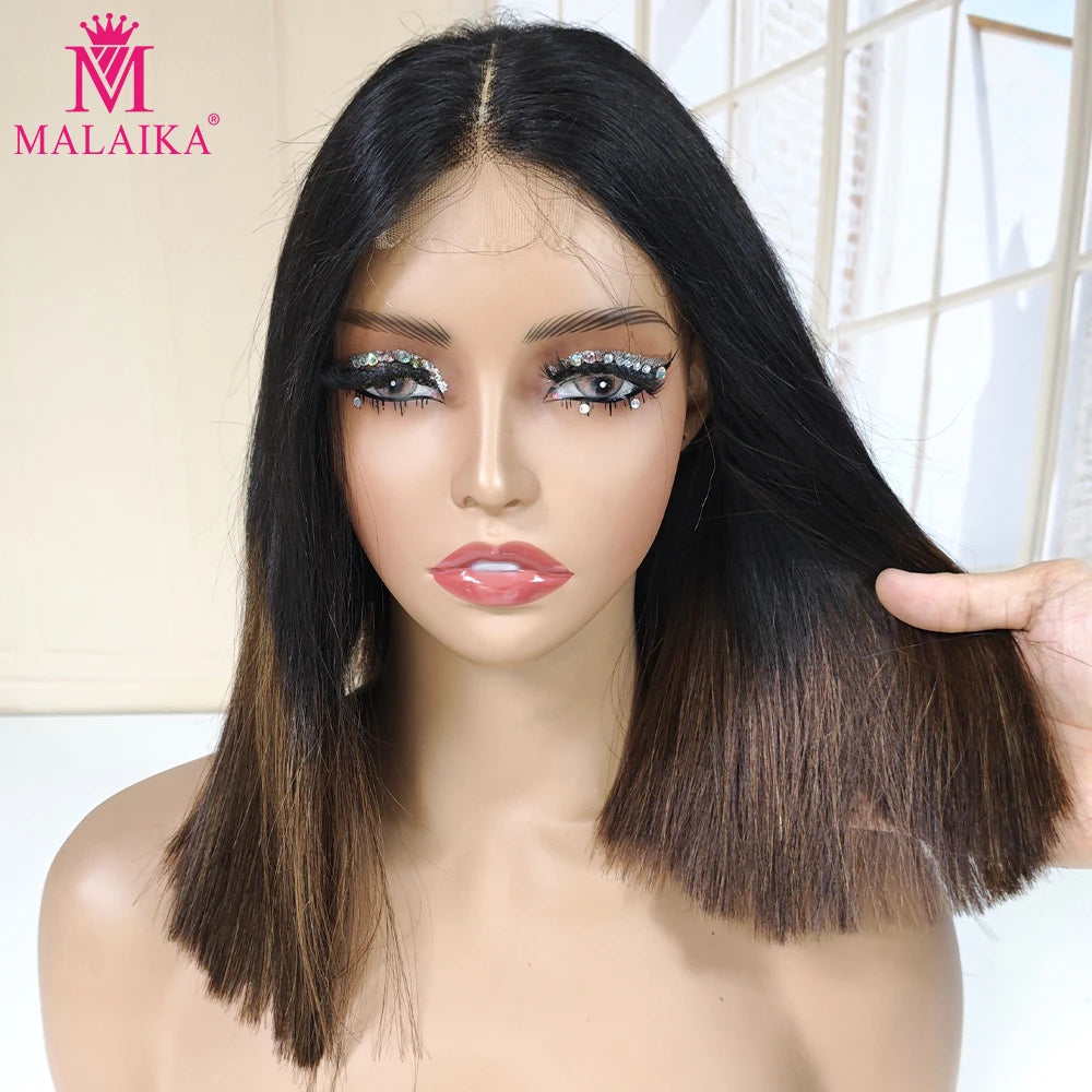 Original Vietnamese Wigs 2x6 5X5 HD Lace Closure Raw Bob Human Hair Wigs Bone Straight Hair Wig 1BT4 Ombre Color For Women