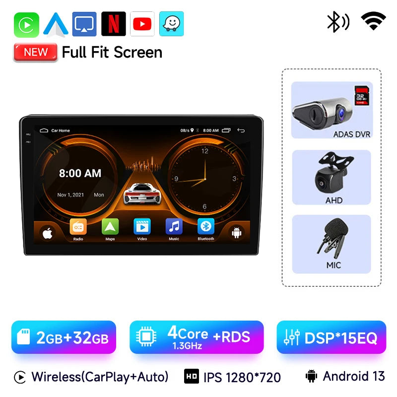 JIUYIN Car Radio For Citroen Berlingo B9 Peugeot Partner 2008 - 2019 wireless CarPlay Android Auto No 2 din 2din DVD